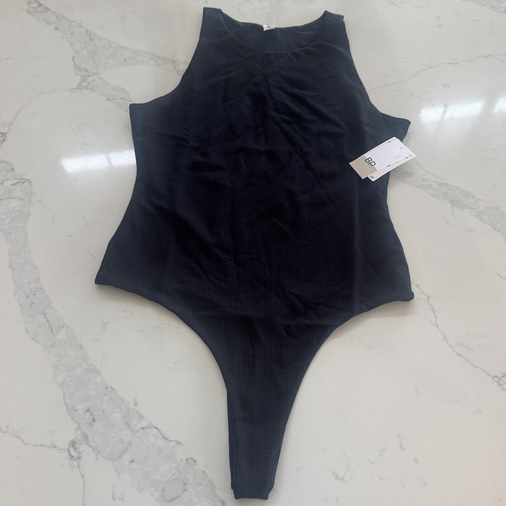 Nordstrom BP Black Ribbed Bodysuit